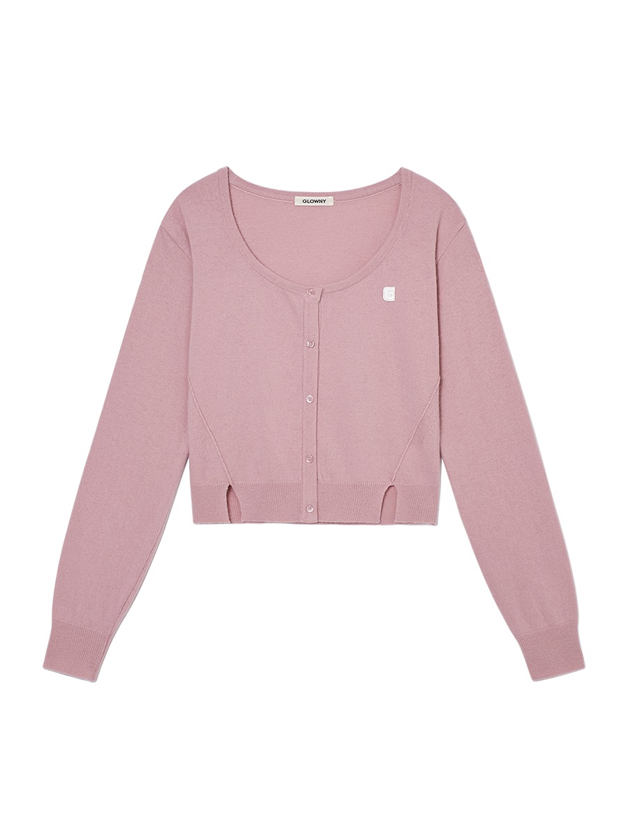 【GLOWNY】 PEGGY WOOL CASHMERE KNIT CARDIGAN : LAVENDER