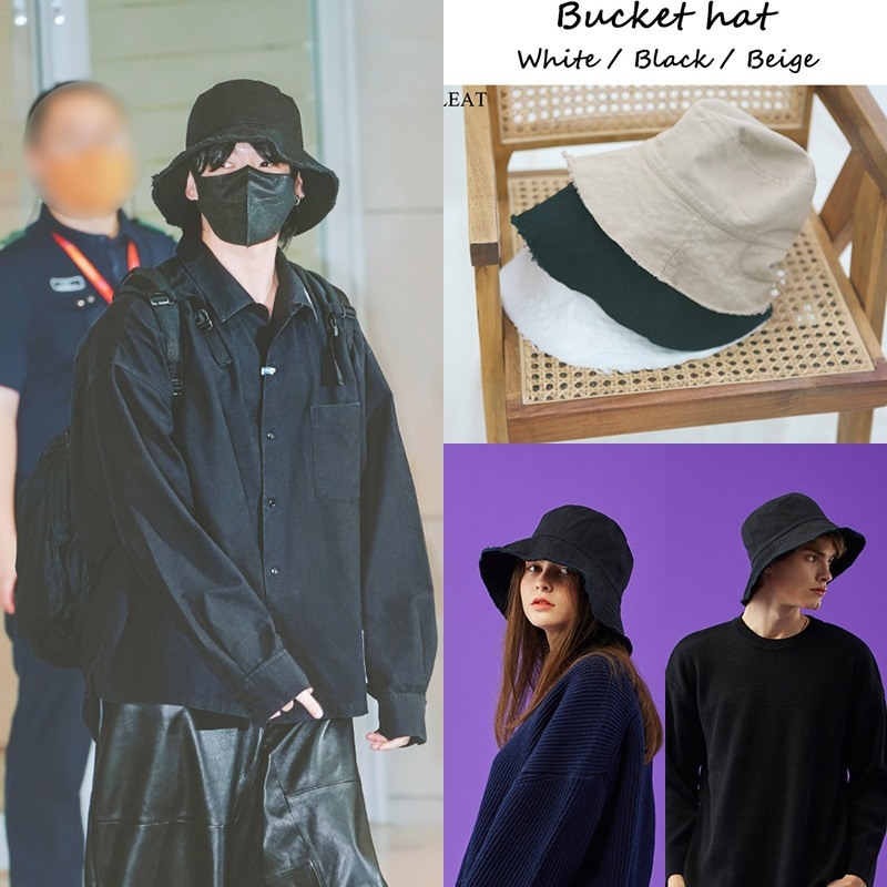 [BTSジョングク着用]Overfit bucket hat black