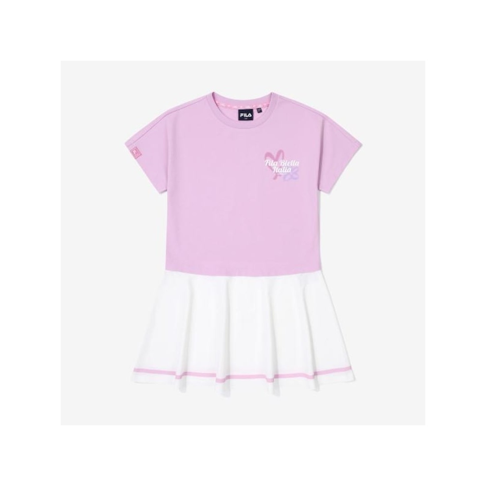 [FILA KIDS] 女の子用ピケアミーガドレス (FK2OPG2303F_LPM) Q0ZFK2OPG2303FLPM