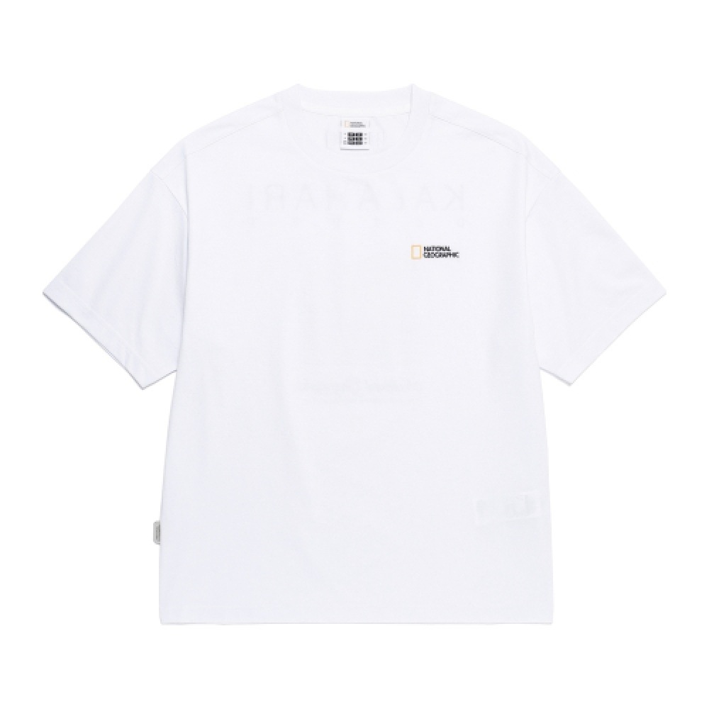 ナショナルジオグラフィック N262UTS110 エコカラハリグラフィックセミオーバーフィット半袖Tシャツホワイト