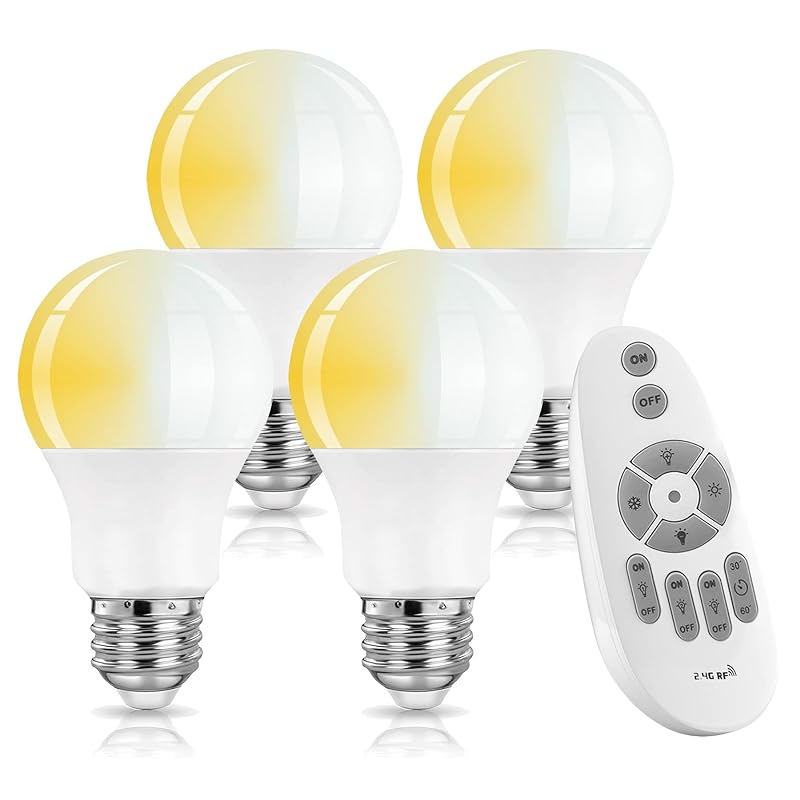 SenMeiGuang LED E26 電球 [4個入] リモコン付き 6W 調光 調色 AC85-265V 60w相当 2.4GHzリモコン 常夜灯 全光束：570LM 電球色 昼白色 昼光色 2.