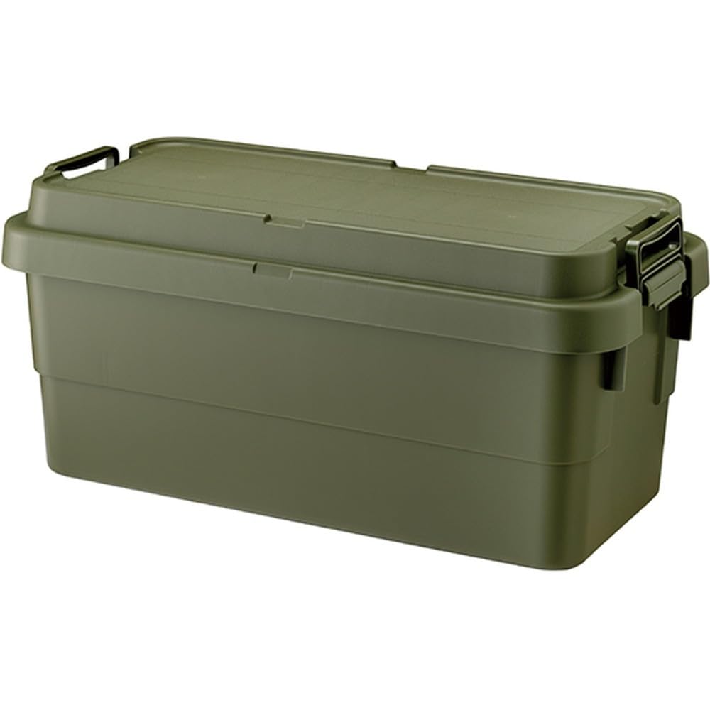 リス(RISU) 収納ボックス トランクカーゴ 70L グリーン 日本製 TC-70S コンテナ ボックス スタッキング 屋外収納 キャンプ 防水