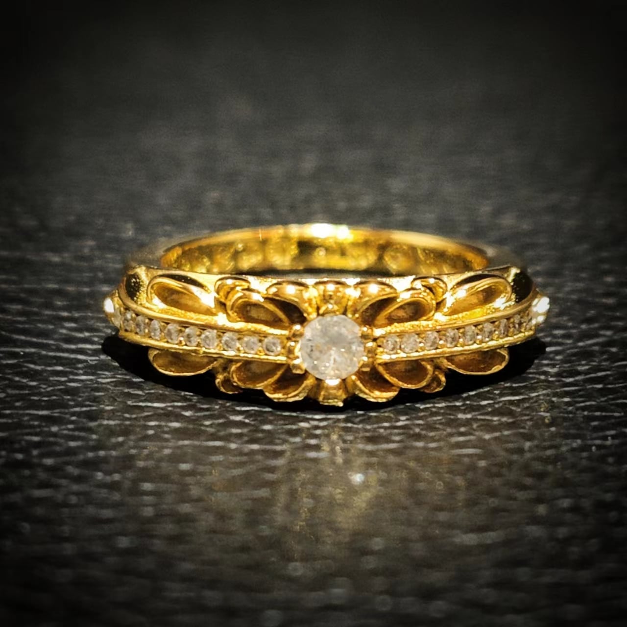 ROCKAGE純銀S 925パンク調メッキ22 Kゴールドダイヤモンドガーディアンクロス欧米カップルリング