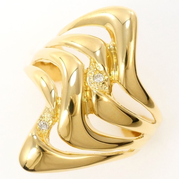 K18 18金 YG イエローゴールド リング 指輪 9.5号 ダイヤ 0.02 ジュエリー 中古