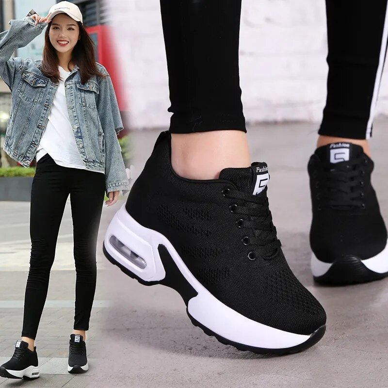 インヒールスニーカー シークレット 身長9cmアップ 厚底スニーカー 美脚 軽量 疲れない