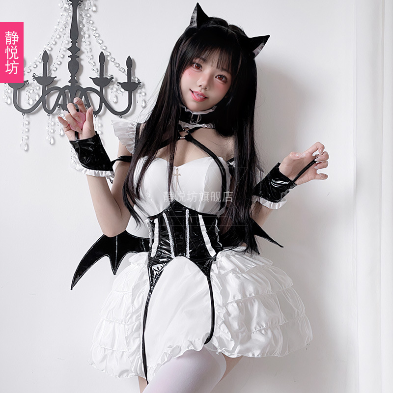 ハロウィンコスチューム メイド服 大人 ダークゴシック セクシー 小悪魔 制服 誘惑 コスプレ コウモリ衣装