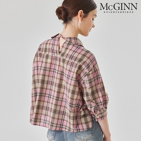 McGINN ネック ストリング チェック ブラウス_M4F1BL5041 7,808円