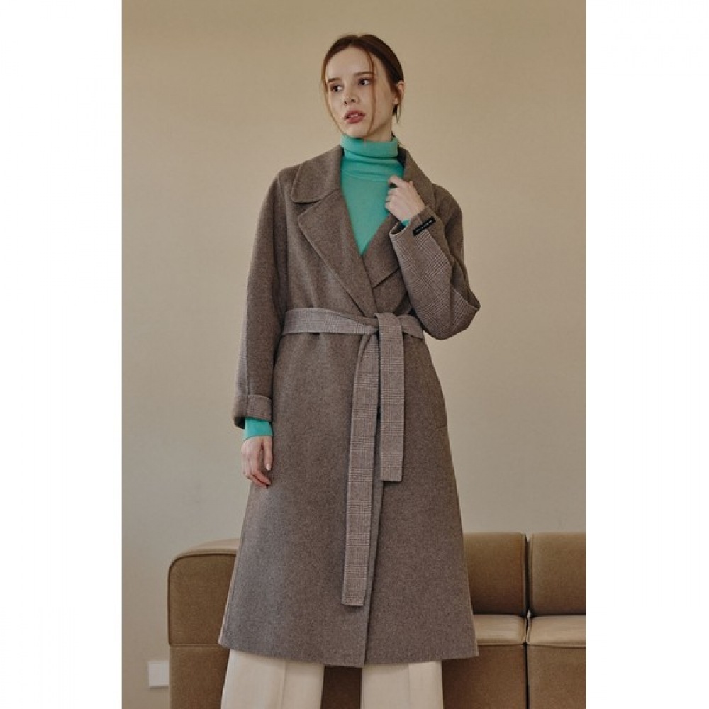 (リアーナニューヨーク) ソリッドカラーチェックハンドメイドコート RQKWLC040