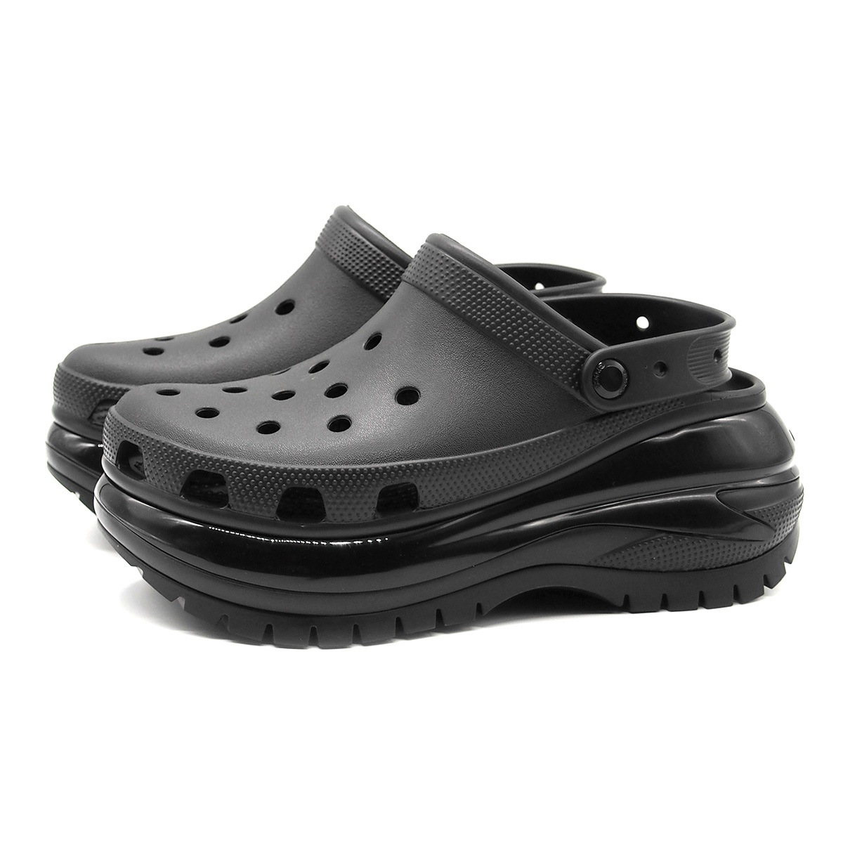 クロックス レディース メンズ 厚底サンダル メガ クラッシュ クロッグ ブラック CROCS MEGA CRUSH CLOG BLACK