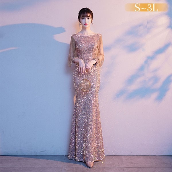 ドレス 大人 ピアノ 発表会 ロングドレス マーメイドライン 演奏会 結婚式 母親 ピアノ発表会 袖付き キラキラ ワンピース 半袖 演奏会ドレス 演奏会用ドレス パーティードレス イブニングドレス