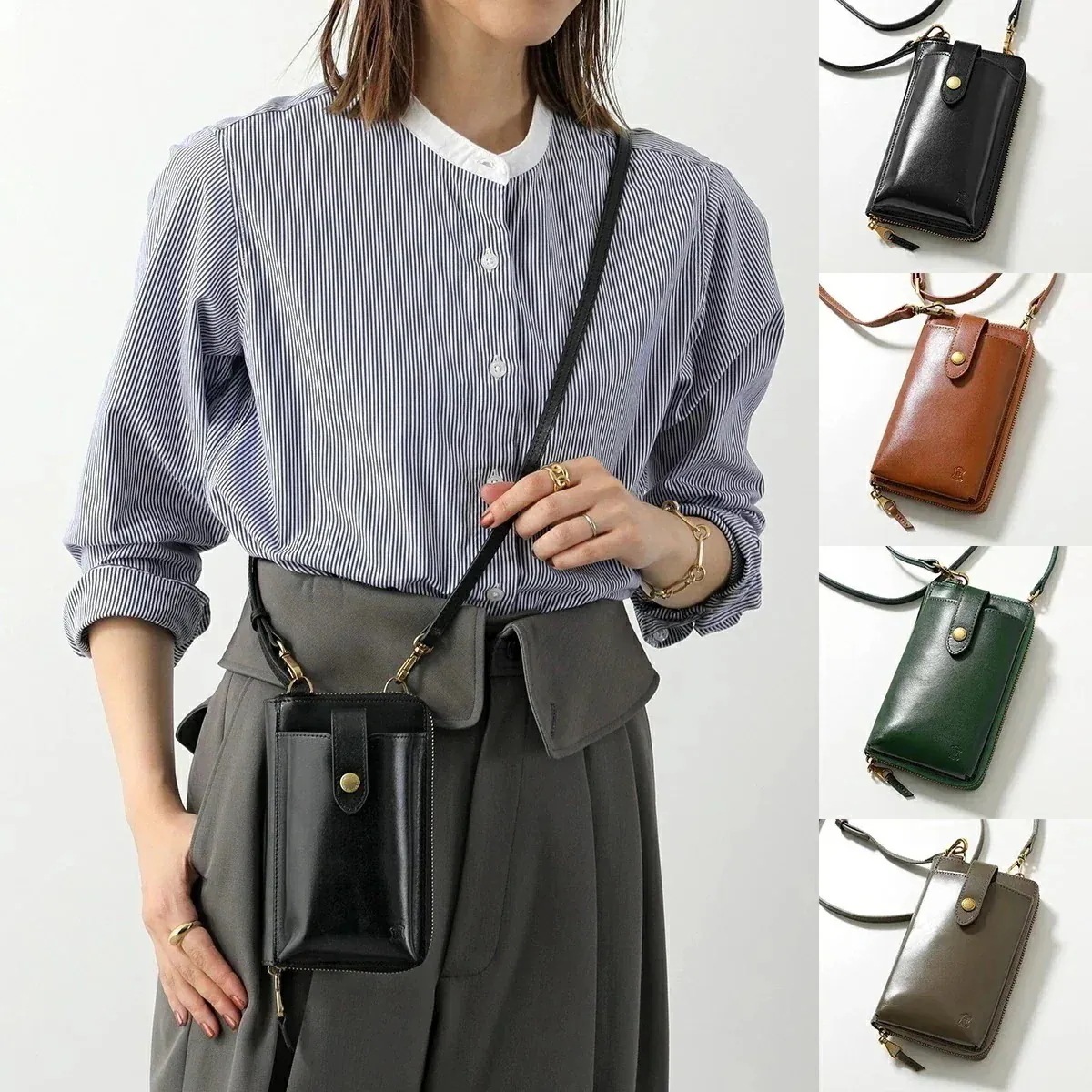 BELLIES YORK ベリーズヨーク ショルダーバッグ BYHL10079 レディース イタリアンレザー ラウンドファスナー長財布 マルチポシェット スマホ