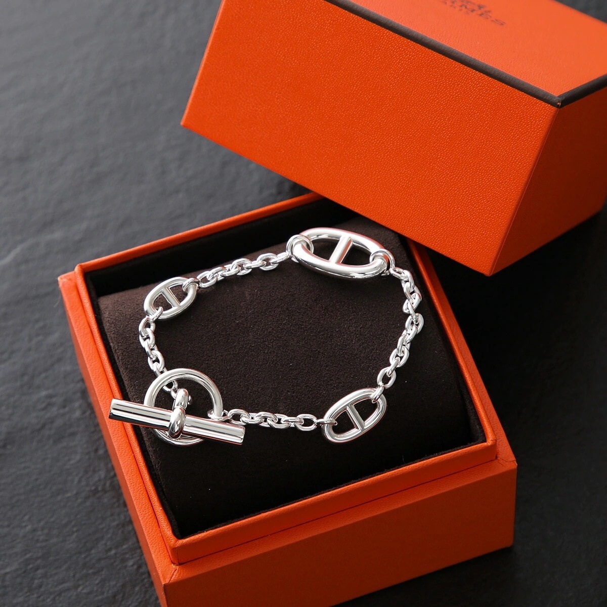 HERMES エルメス ブレスレット CHAINE DANDRE FARANDOLE シェーヌダンクル ファランドール マルチ H104567B メンズ チェーン silver925 SV シルバー