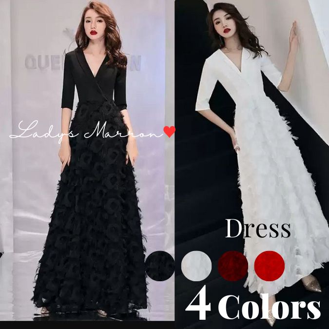 【即納】イブニングドレス 黒 白 赤 パーティードレス 結婚式お呼ばれドレス 結婚式服装 お呼ばれ服 同窓会ドレス 二次会ドレス 成人式ドレス 20代 30代 40代 50代 お呼ばれドレス結婚式 結