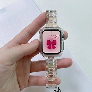 iwatch76543se 腕時計のバンド 新作 おしゃれ レーザー 氷河 透明クリア 腕時計のバンド プレゼント 保護殻です