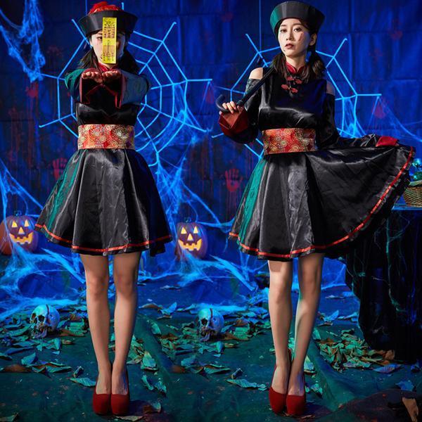 【 最安挑戦】キョンシー ハロウィン コスプレ 仮装 ゾンビ チャイナ チャイナ服 コスチューム キョンシーガールズ レディース ハロウィンコスプレ ハロウィン衣装 女性