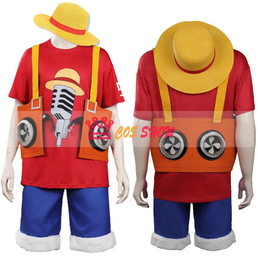 コスプレ衣装 ステージ 人気商品N0.1 RED ワンピース イベント 劇場版 PIECE モンキー・D・ルフィ クリスマス ONE 帽子付きcosplay FILM ハロウィン 仮装 アィルムレッド