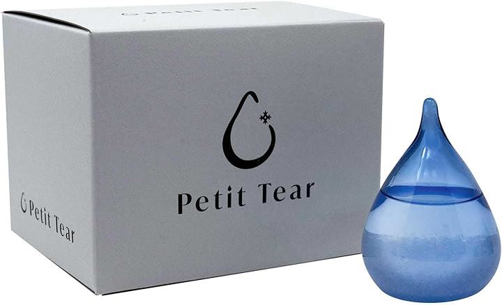 ストームグラス カラーガラス 手のひらサイズ 結晶 インテリア 置物( ブルー, ミニ)