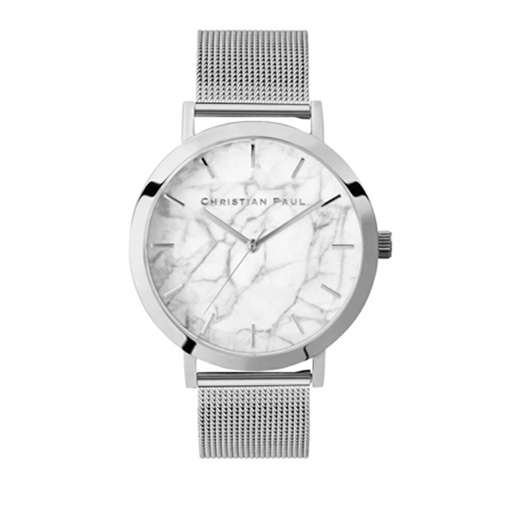 日本正規品 クリスチャンポール 腕時計 手表 メンズ レディース 誕生日 プレゼント マーブル メッシュ シルバー 仕事用 おしゃれ ブランド 時計 結婚祝い 女友達 20代 30代 40代 男性 女