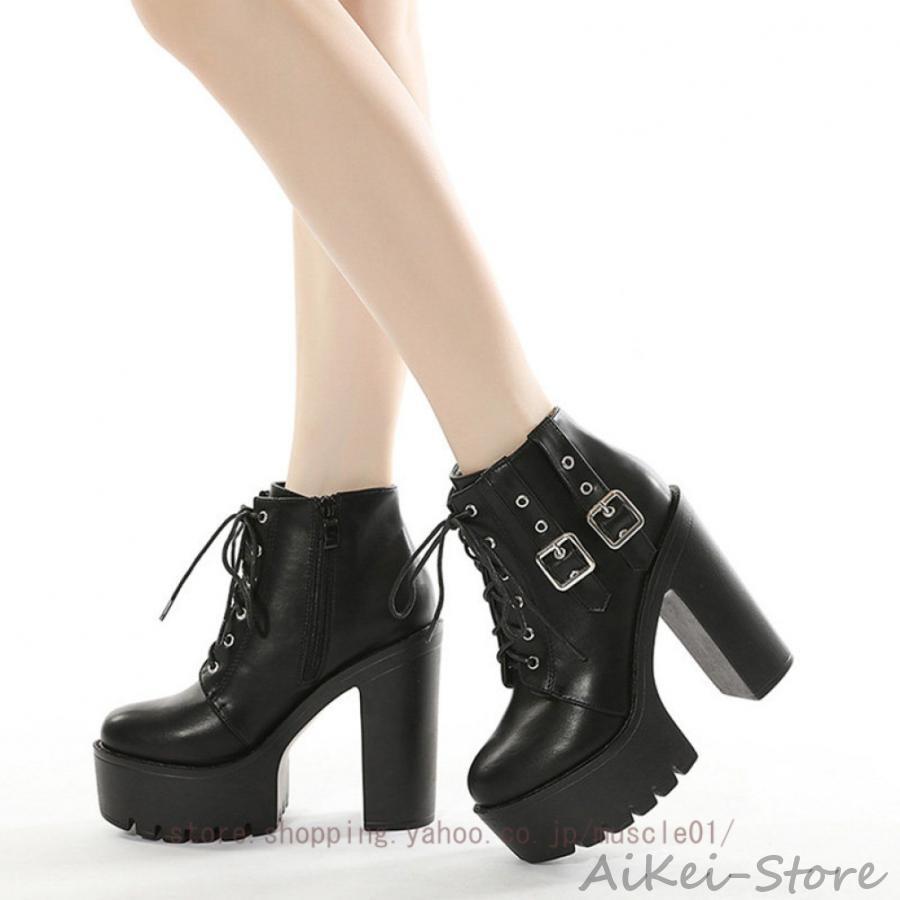 ショートブーツ レディース パンクブーツ ショート 大きい 厚底ブーツ ハイヒール サイドジップ コスプレ オフィス お出かけ 履き心地 疲れない 履きやすい