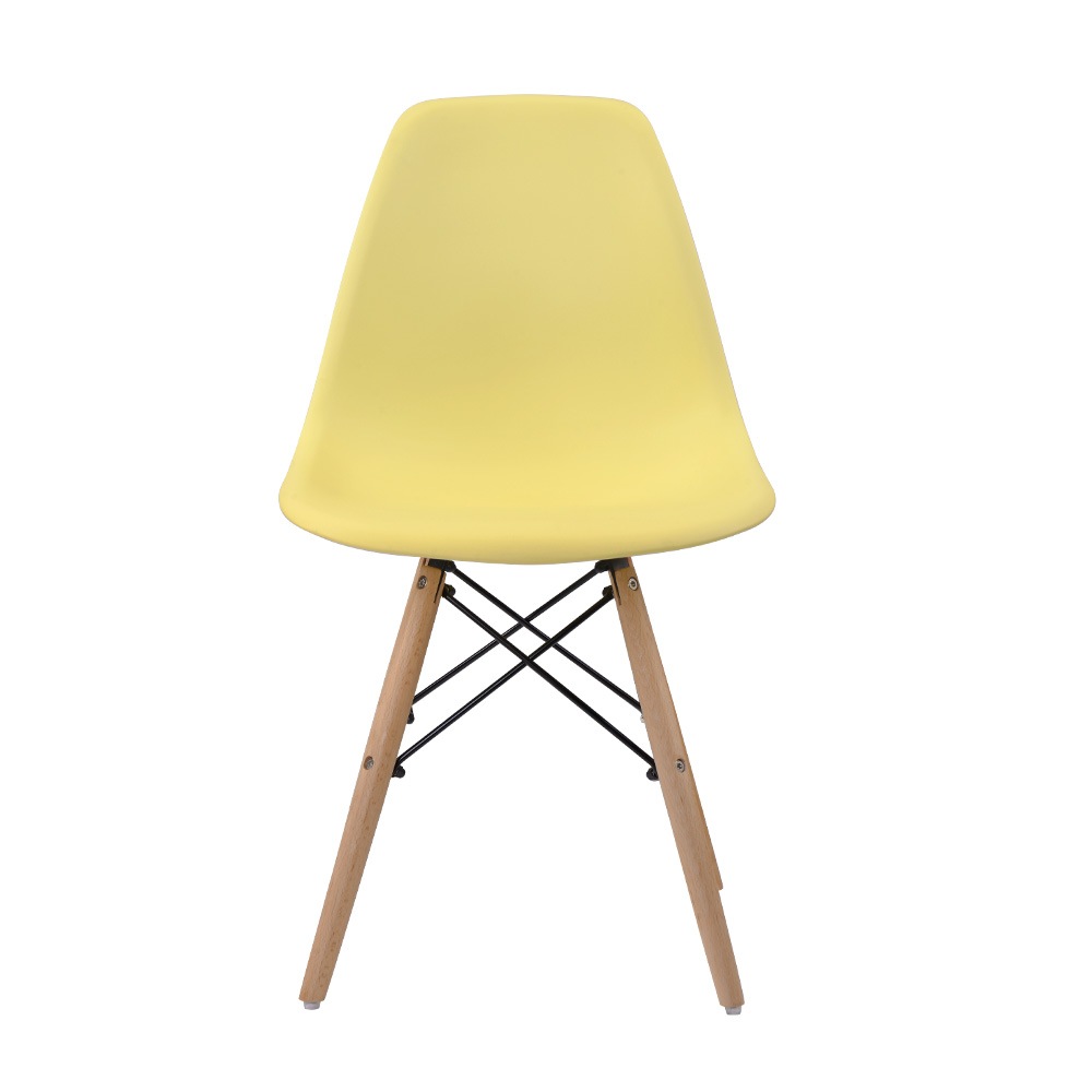 【国内へ発送&送·料·無·料】1763【4脚セット】【マスタード座面＆ナチュラル脚】イームズチェア リプロダクト ダイニングチェア ダイニングチェアー イームズチェア DSW eames イームズ チ