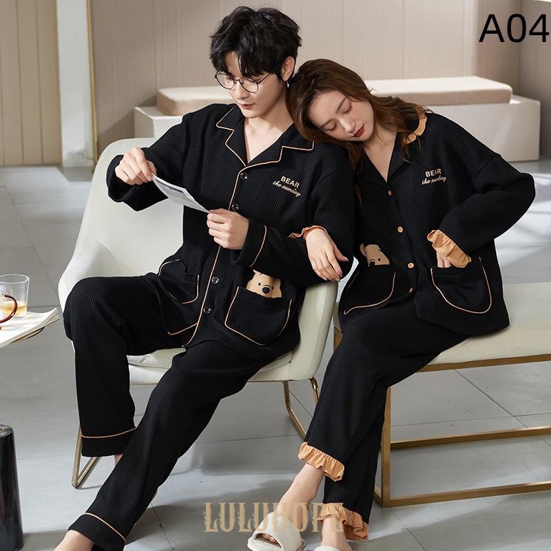 パジャマ カップル ペアルック パジャマ 春秋 長袖ルームウェア ペアパジャマ 可愛いレース ロングパンツ上下セット オシャレ レディース/メンズ部屋着 ギフト