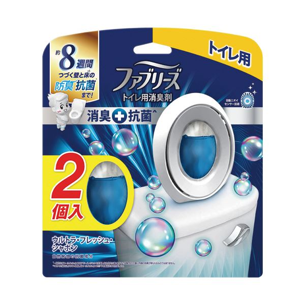 （まとめ） P＆GファブリーズW消臭 トイレ用消臭剤+抗菌 ウルトラ・フレッシュ・シャボン 6.3mL 1パック（2個） (×5セット)