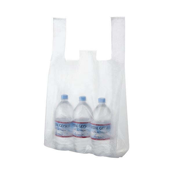 （まとめ） TANOSEE 半透明レジ袋 60号ヨコ350タテ600マチ幅150mm 1パック（100枚） 10セット