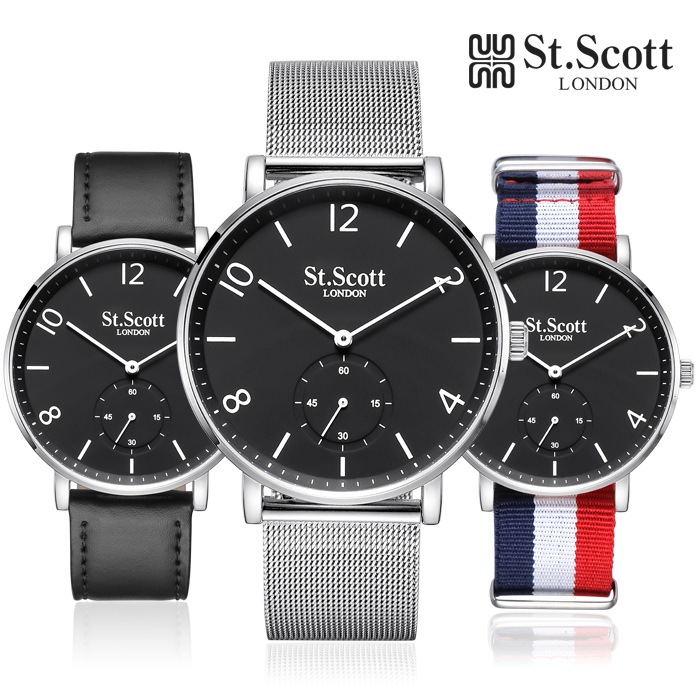 ST.SCOTT LONDON ST7119M-SBS カイロスストラップ3種メンズ腕時計セット