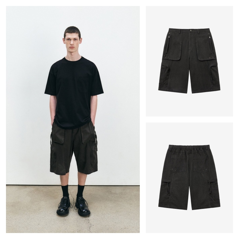 【INSILENCE】 PUTTIG OBJECT HALF PANTS : CHARCOAL