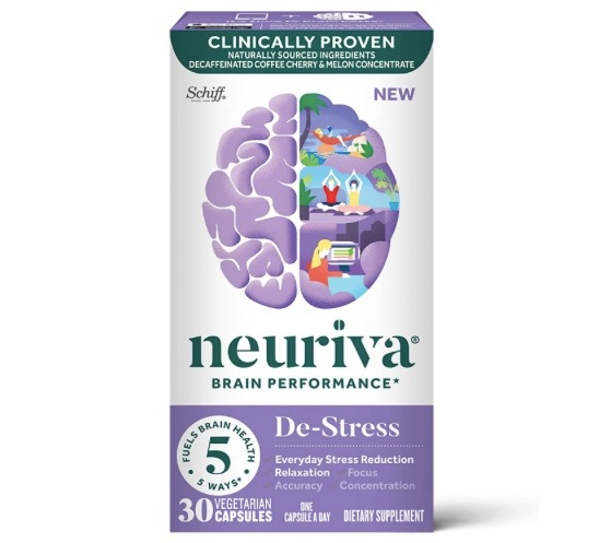 【NEURIVA De-Stress 集中力 正確さのための脳サプリメント】30錠入リラクゼーションと日常のストレス軽減