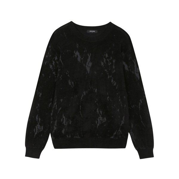 男性 R/N シェニール糸 ジャカード ニット プルオーバー(B234KT300P)