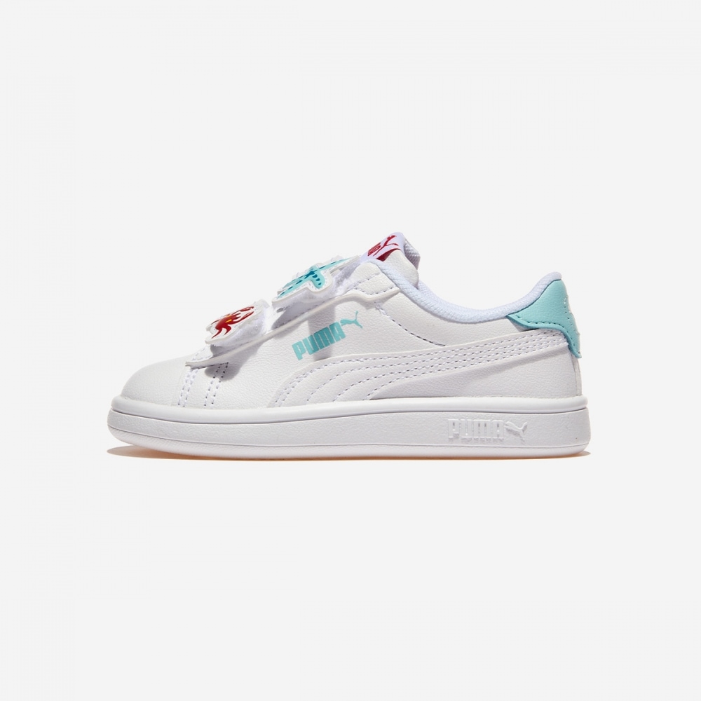 Puma Puma Smash 3.0 バッジベルクロ幼児用 PKI39728706-PUMA ホワイトセーフレイクレッドファイア