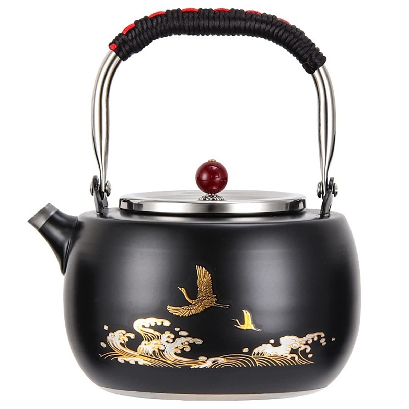 ケトル ティーポットティーインフューザー ルースティー用 コンロ安全ティーケトル厚みのあるステンレススチールティーポットIH調理器ティーケトル用ティーインフューザーポット 折りたたみ式ステイクー