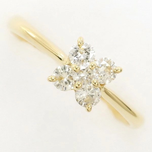 K18 18金 YG イエローゴールド リング 指輪 13号 ダイヤ 0.45 ジュエリー 中古