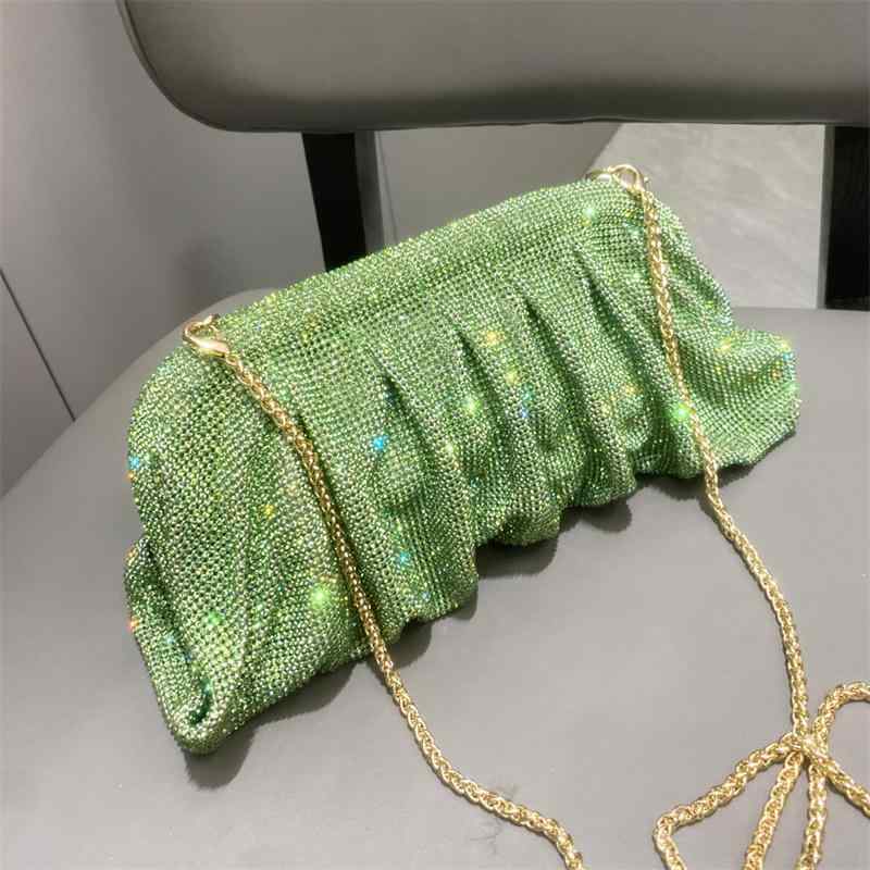 レディース 鞄 カバン バック ファッション オシャレ アイテム 小物 バッグ 光沢 ラインストーン イブニング バッグ フォーマルバッグ クリップバッグ クラッチバッグ ショルダー クロスボディ ハ