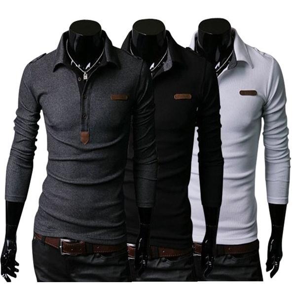 【急速出荷】新作 ポロシャツ メンズ 長袖 無地 カジュアル シンプル ビジネス対応 3色 大きいサイズ