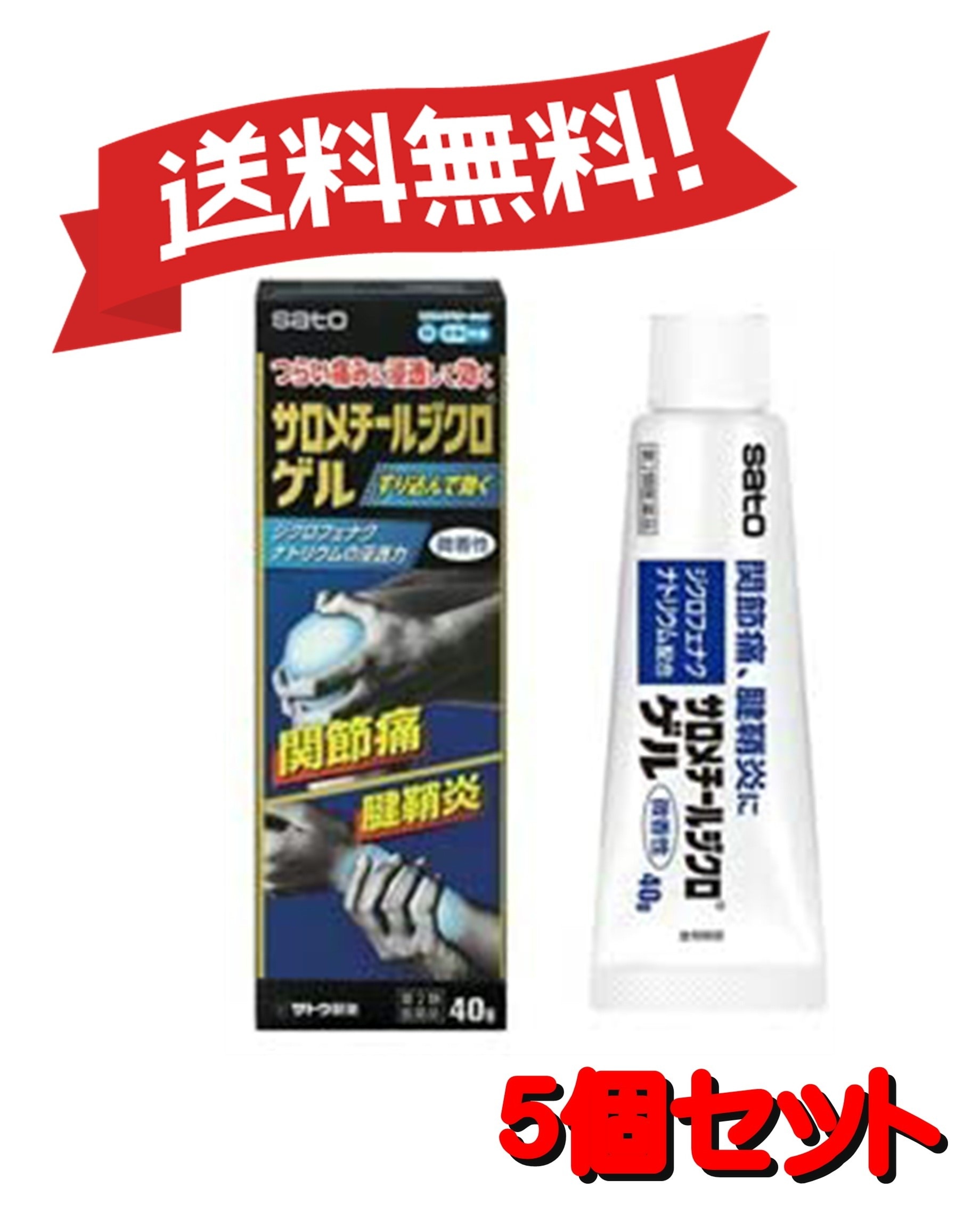 【5個セット】 【第2類医薬品】サロメチールジクロゲル 40g 4987316094076-5