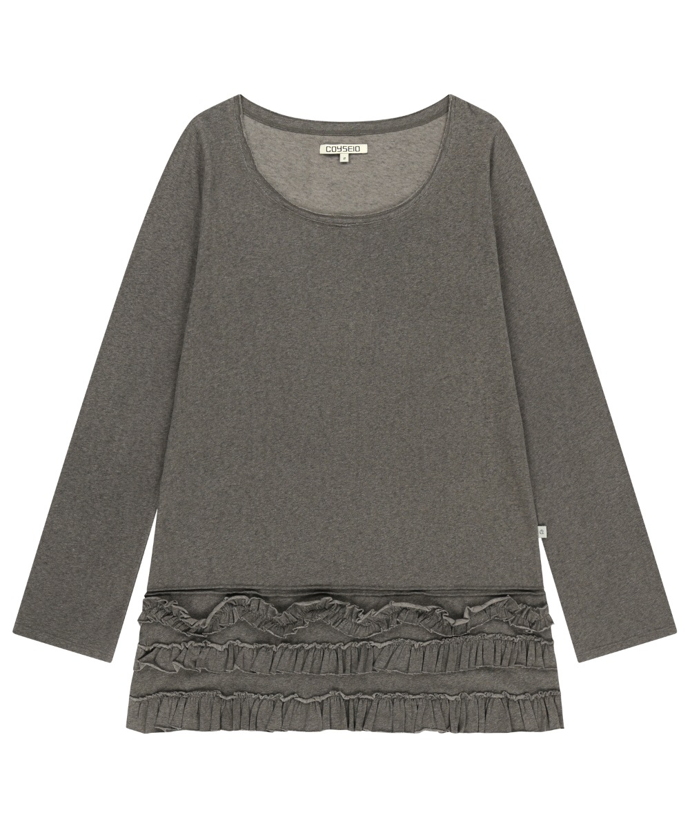 【COYSEIO】26SS BOTTOM MULTIPLE FRILL DRESS : BROWN