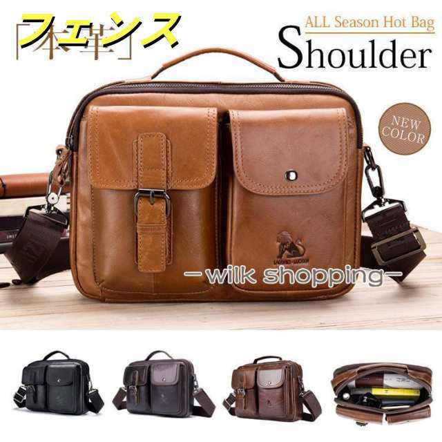 メンズバッグ 本革 ショルダーバッグ メンズ 牛革 斜めがけ 手提げかばん 父の日 プレゼント 黒 高級 トートバッグ ハンドバッグ 通勤 新作