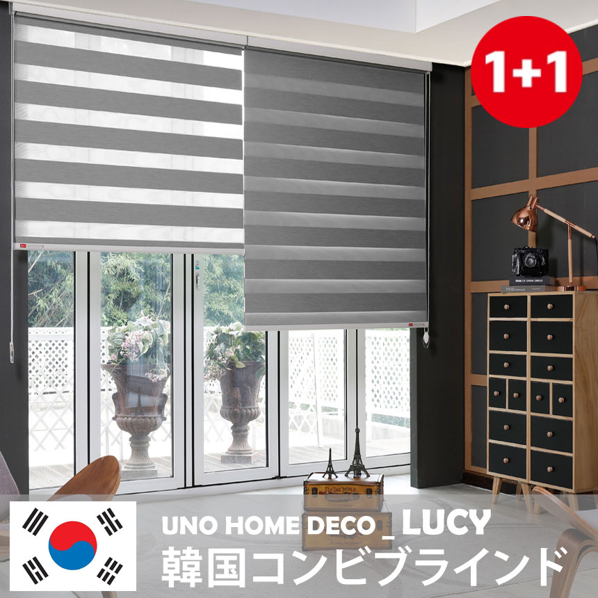 1+1 LUCY 8色 ブラックアウト/コンビブラインド/ロールスクリーン/カスタムメイ