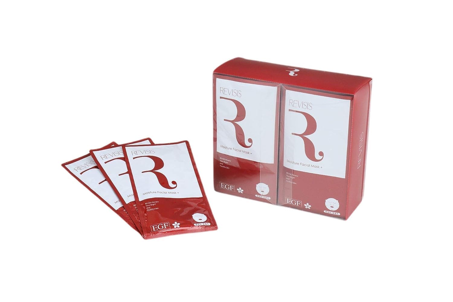 REVISIS（リバイシス）モイスチュア フェイスマスク/パック/シートマスク 赤 30枚入り 個包装 無香料 無着色 日本製 3GF 高保湿 毛穴 ケア