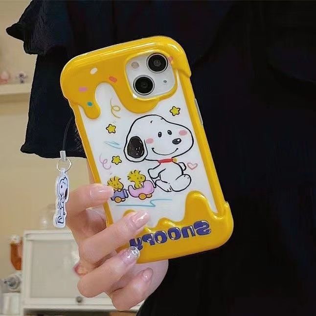 かわいい溶けたチャーリースヌーピーはiphone14携帯電話ケース12リンゴ1promaxの新型11転倒防止に適している