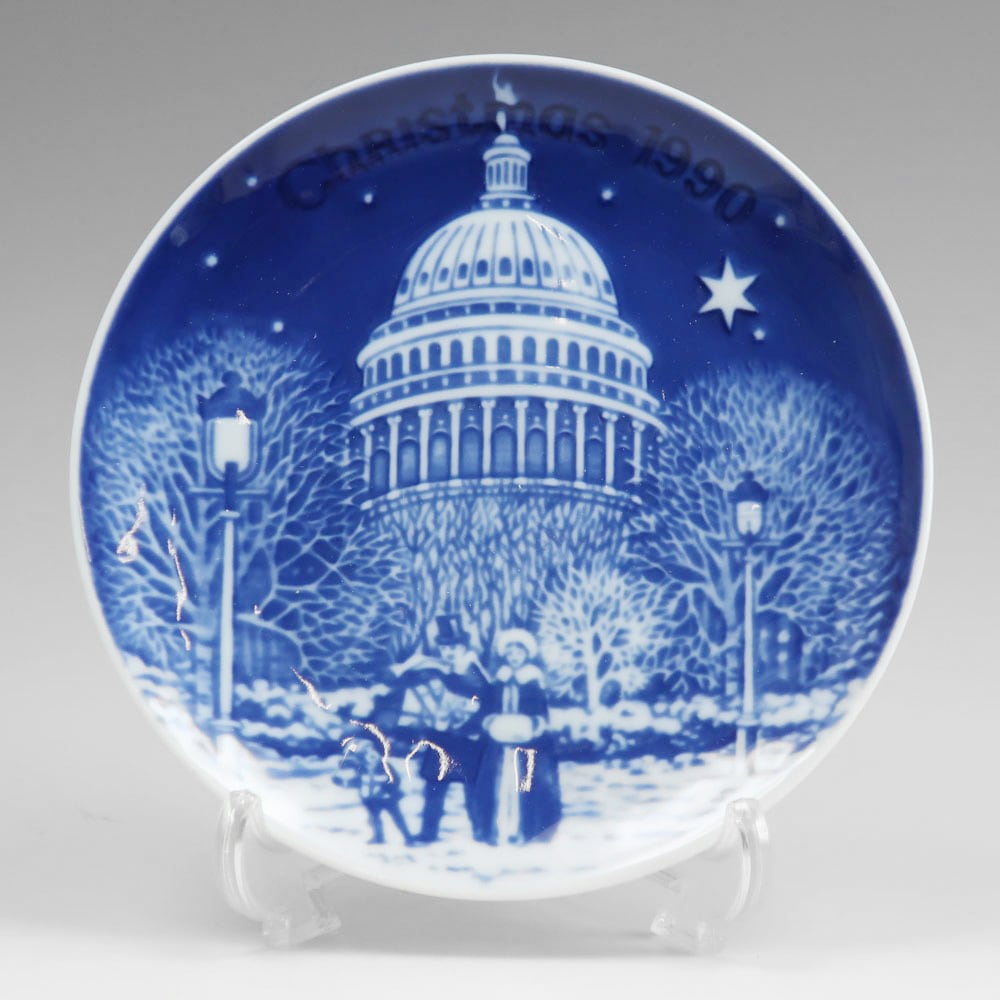 Bing&Grondahl ビングオーグレンダール 1990年 クリスマス イン アメリカ 置物 オブジェ _ 中古品 A+ランク