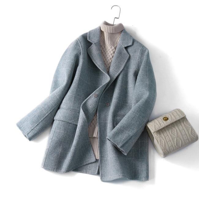 ウールコート ウール レディース チェック柄 ウール スーツコート 通勤通学 上品 レディース アウター 9,445円