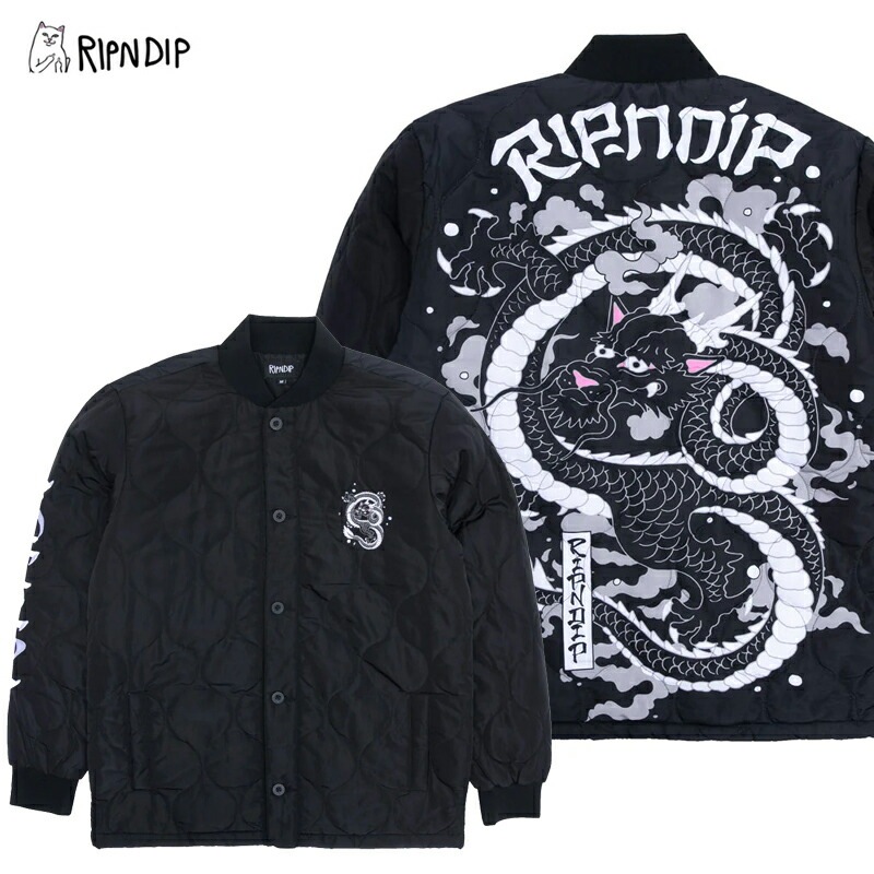 リップンディップ Mystic Jerm Quilted Bomber JacketBlackキルティング ボンバー ジャケット アウター 男性用 メンズ
