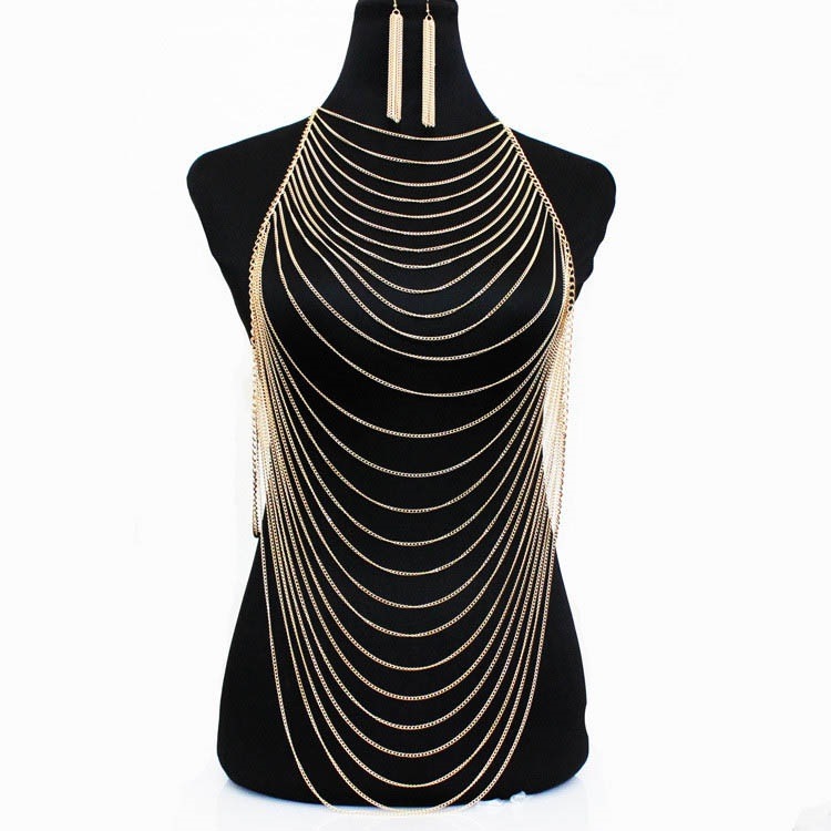 エンパイアドレスボディチェーン ピアスセット クサリ 鎖 ウエストチェーン ネックレスチェーン ベリーダンス レディース チェーンベルト ウエストジュエリー 繋ぐ つなぐ mtr546