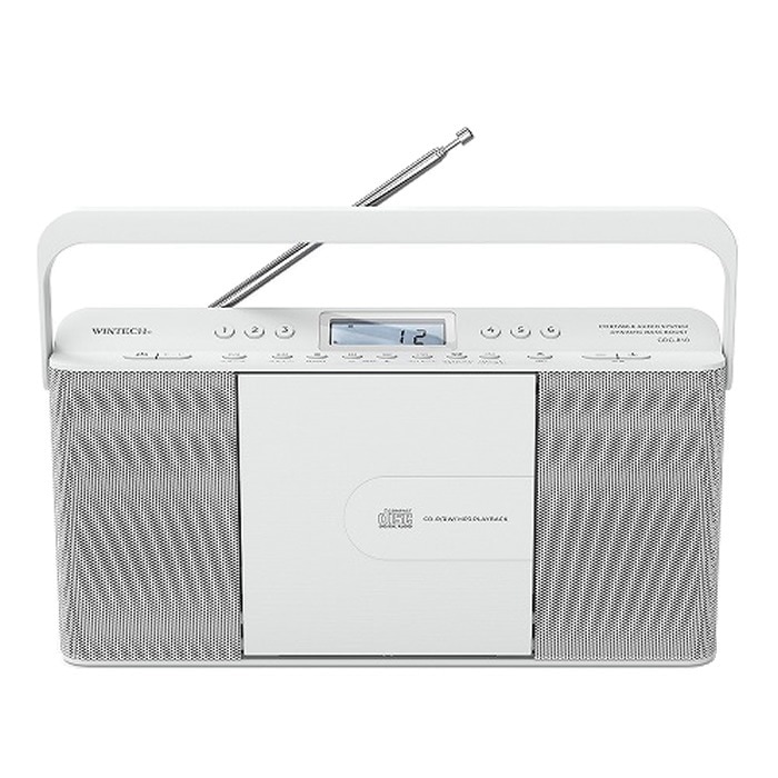 デュアルアラーム機能搭載スリムCDクロックラジオ CDC-810W ホワイト