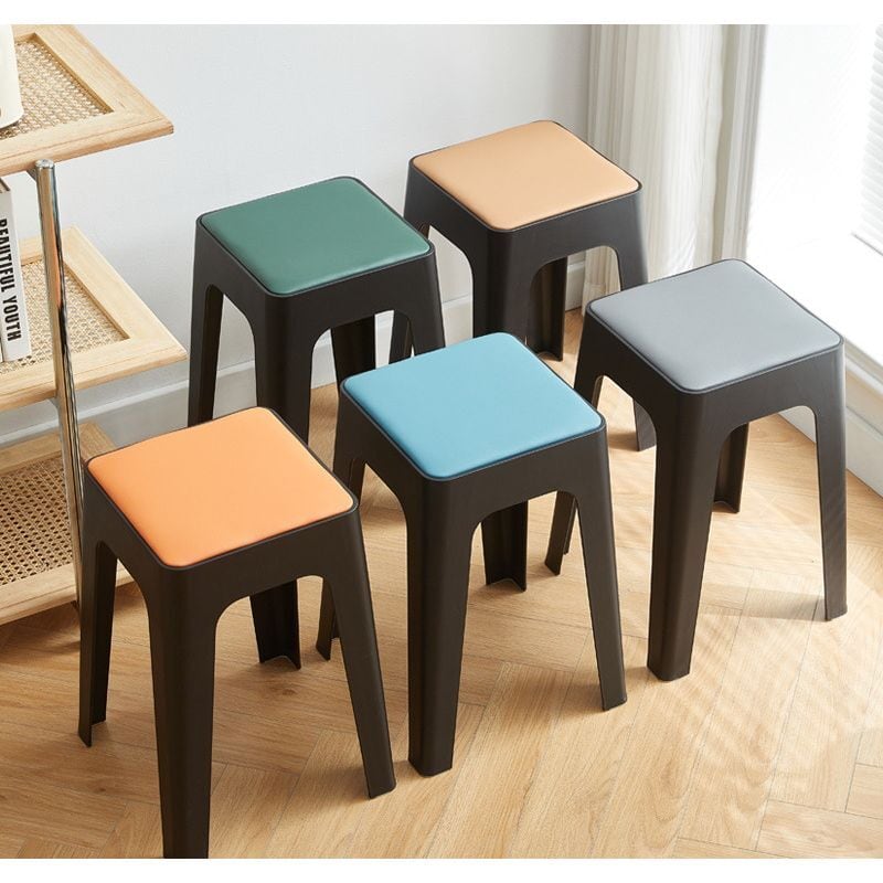 スツール 椅子 チェア スタッキング シンプル おしゃれ 四角 プラスチック ブラック 黒 軽量 カラフル 重ね収納 丈夫