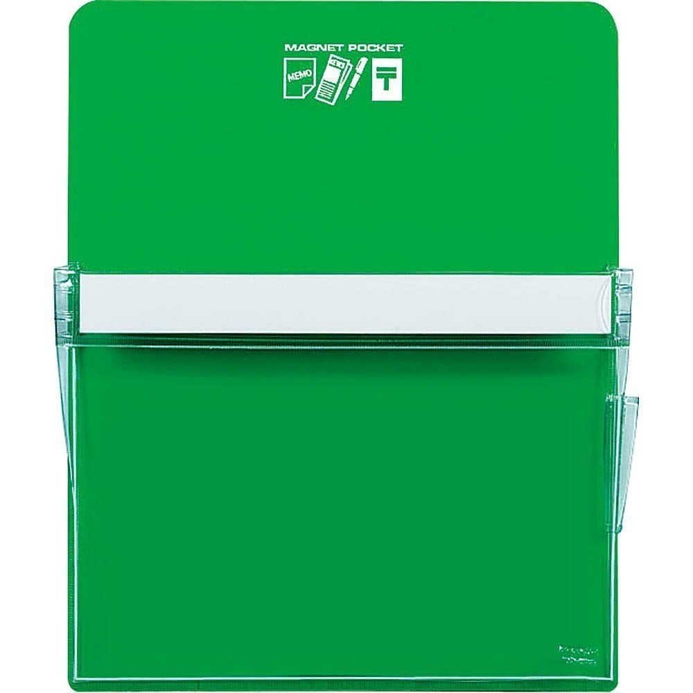 （まとめ買い）マグネットポケット 約205枚 A4用紙 緑 マク-500NG [x3]