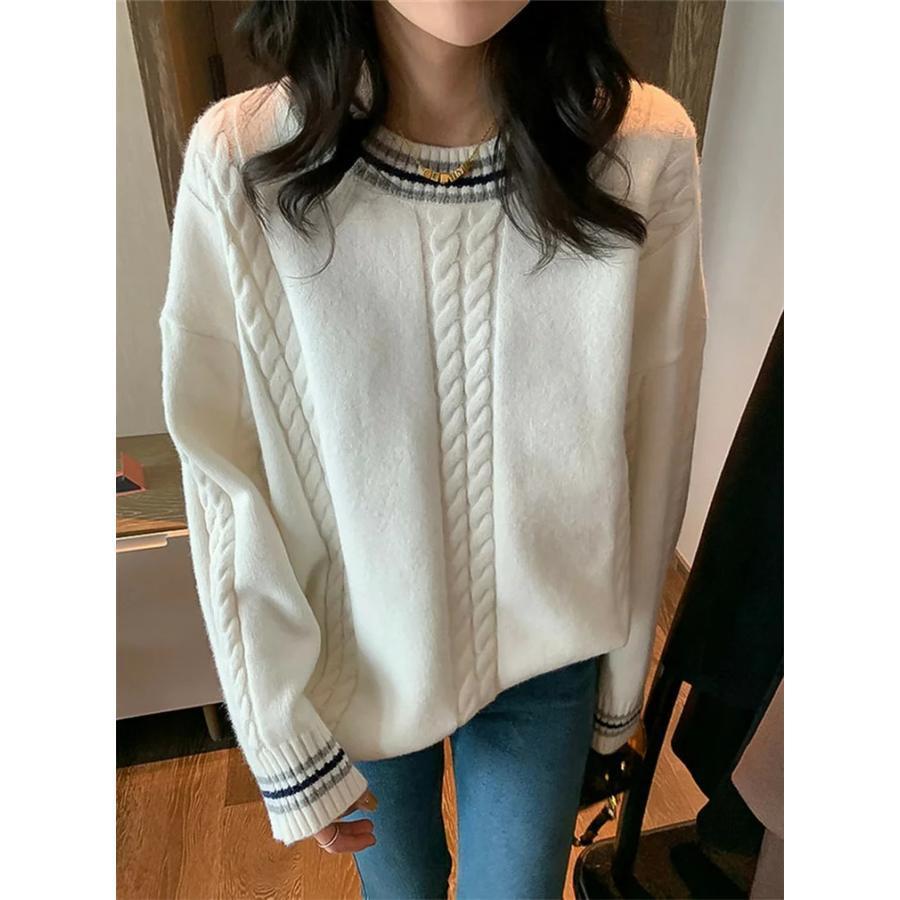 ニット セーター レディース トップス 秋 長袖 ホワイト ブルー ライトニット カジュアル ファッション 通勤 普段着